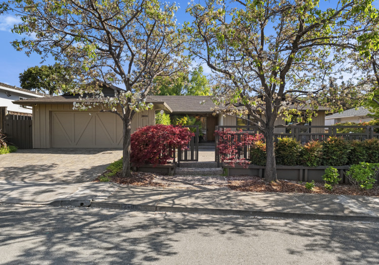 Front exterior at 2606 Martinez Drive in the Mills Estate neighborhood in Burlingame