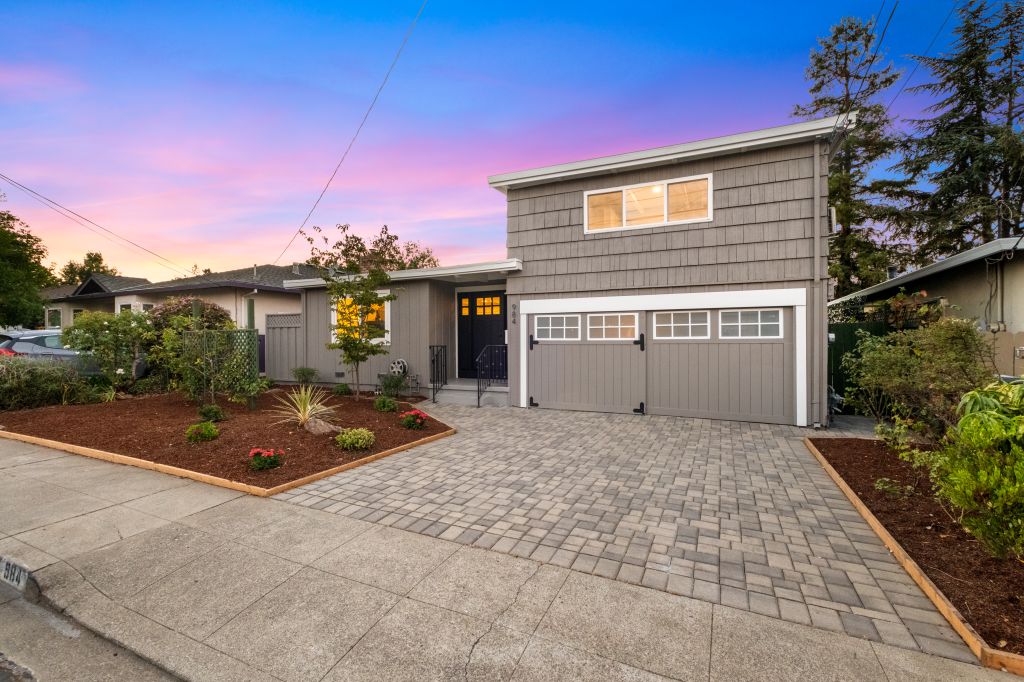 Front twilight exterior in San Carlos.