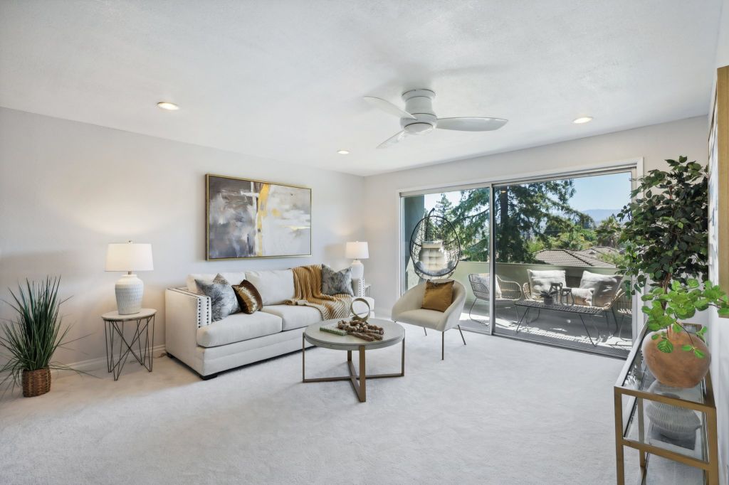 Living room at 1458 Hudson Street in Redwood City.