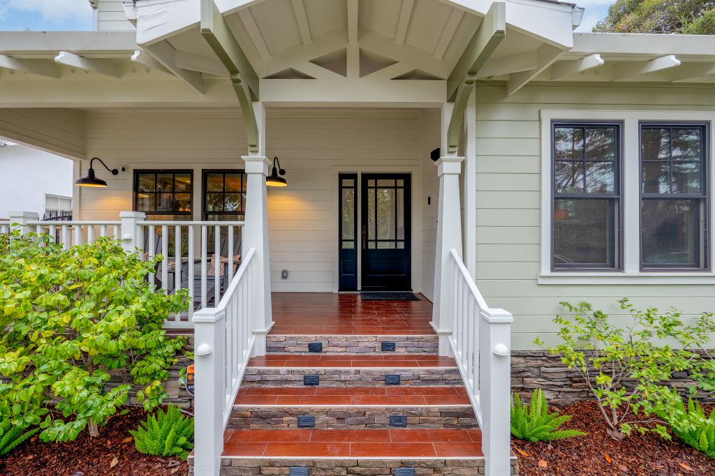 Exterior front door with steps at 1021 Cortez Ave in the Easton Addition.